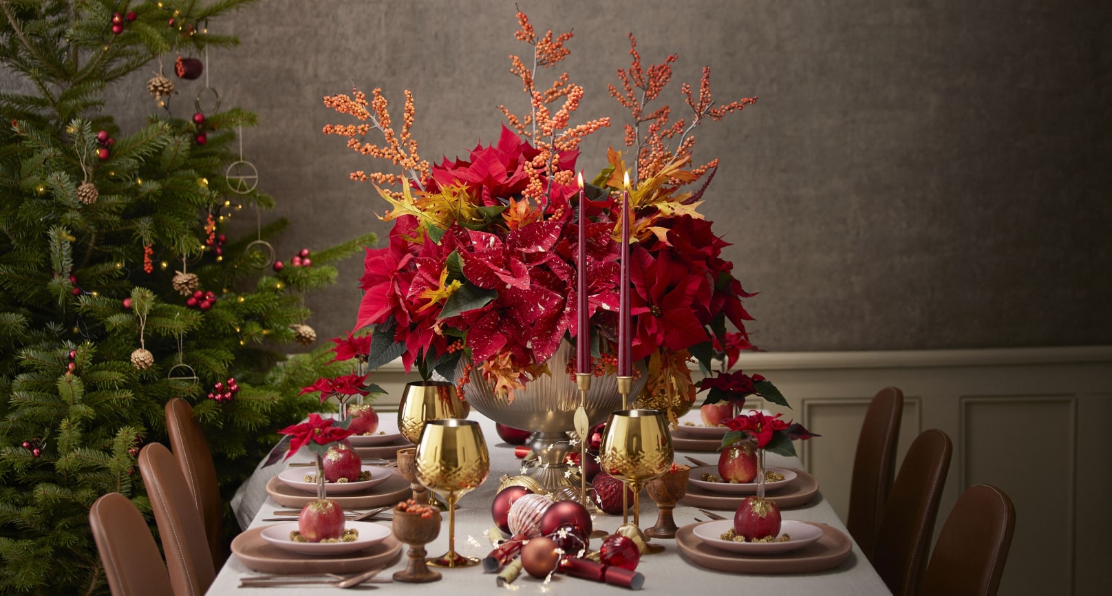 Christmas table in a restaurant
